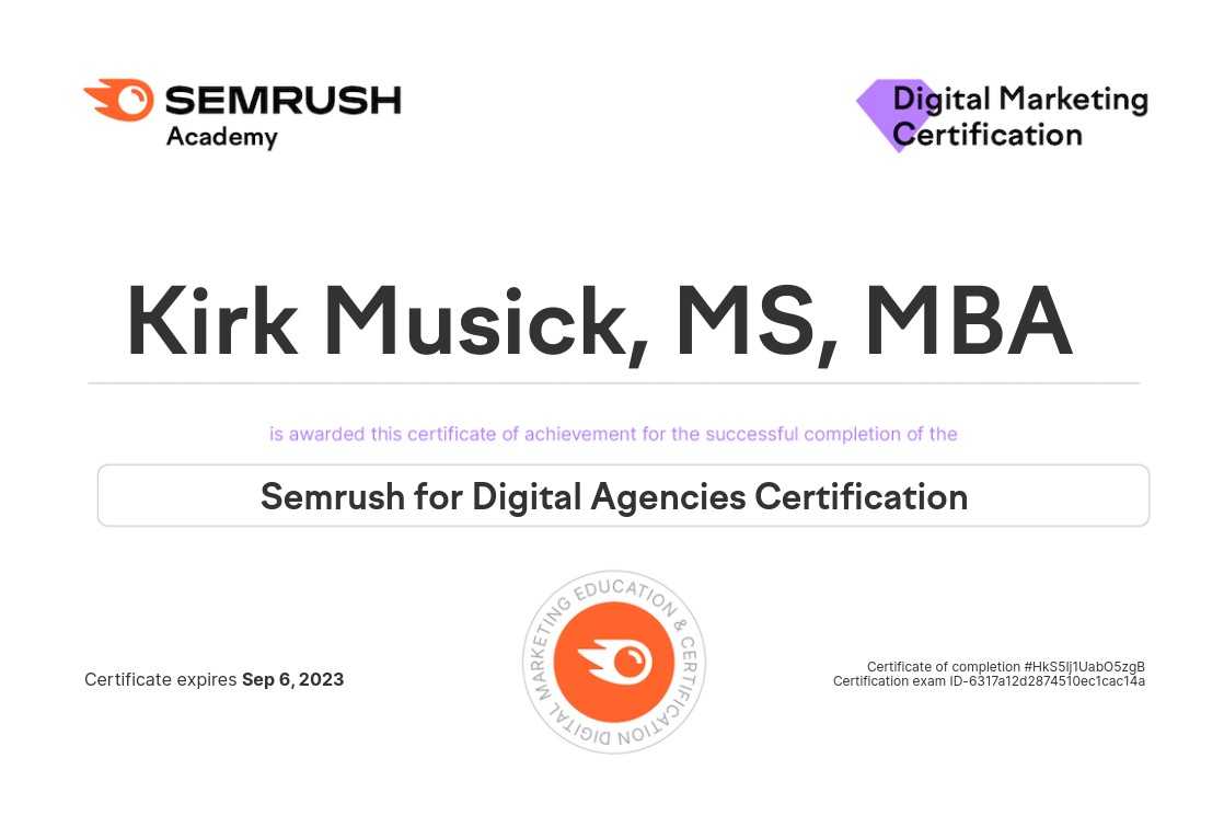 semrush certified