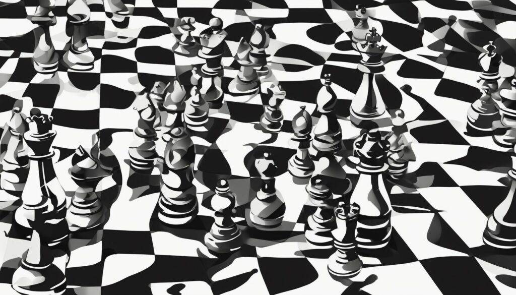 Chessboard in illustration style with gradients and white background