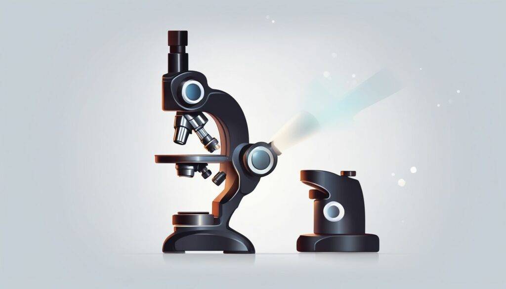 Microscope in illustration style with gradients and white background