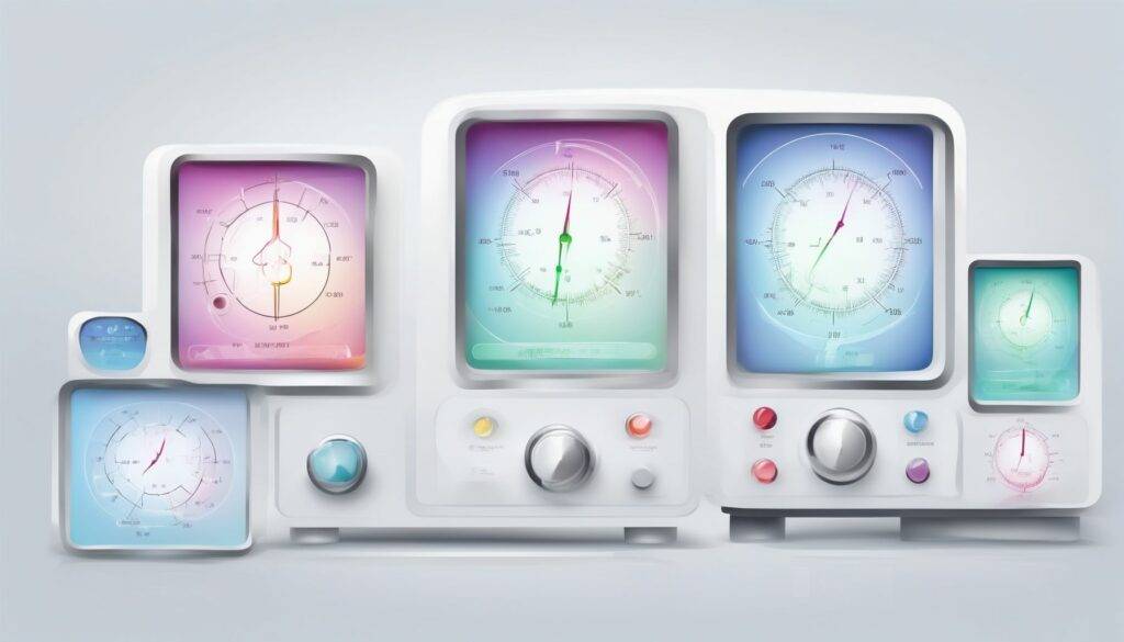 Vitals monitor in illustration style with gradients and white background