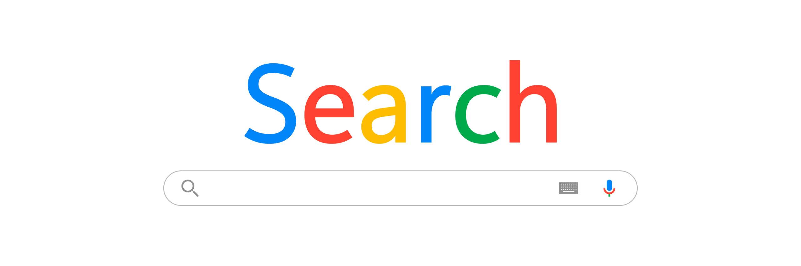 Google's iconic colorful logo above a sleek search bar, representing the gateway to internet queries.